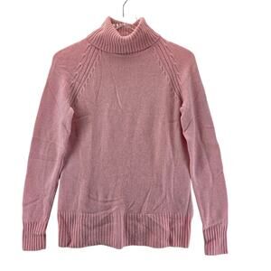 Sutton Studio‎ 100% Cashmere Sweater Womens Medium Turtleneck Pink Mixed Knit